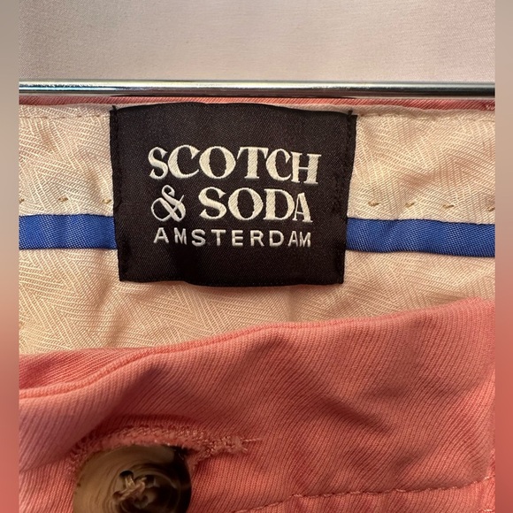 Scotch & Soda Men’s Stuart Straight Chino Pants Coral Color Size 33x29 Preppy - Picture 2 of 16